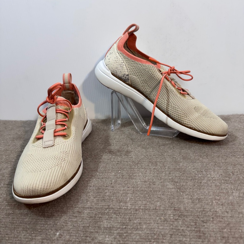 Cole Haan Zerogrand Stitchlite Sneakers 10B Wmn Beige Coral Snakeskin Athleisure